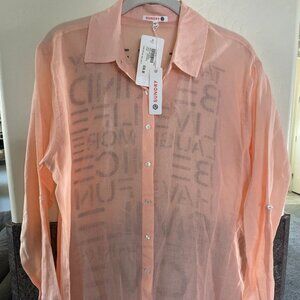 Sundry Peach Long Sleeve Button Down Size 1